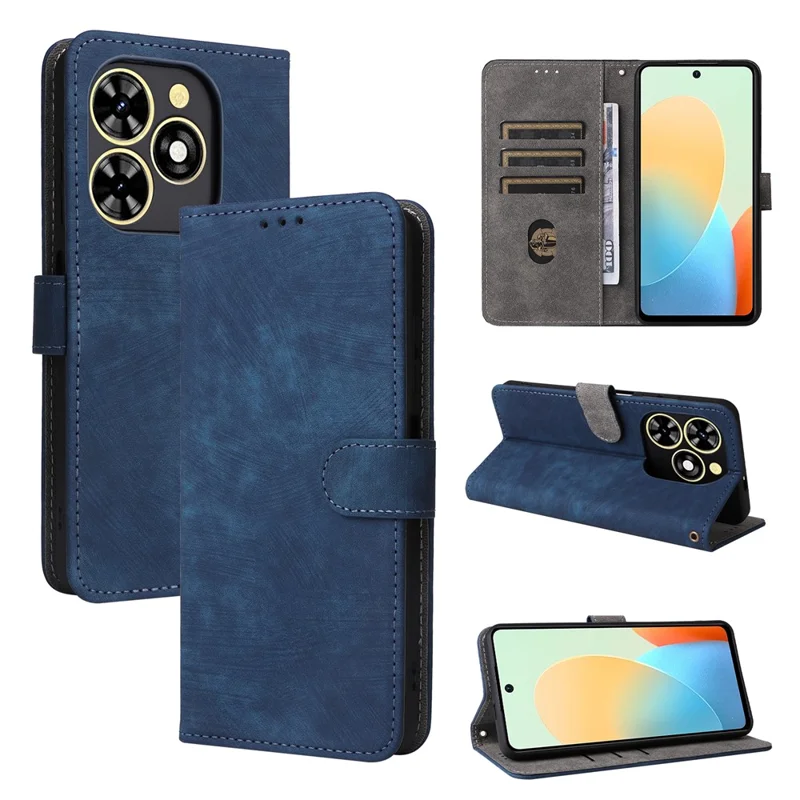 For TECNO Spark Go 2024 4G BG6 / Spark 20C BG7 / Pop 8 Leather Case RFID Blocking Phone Cover - Blue