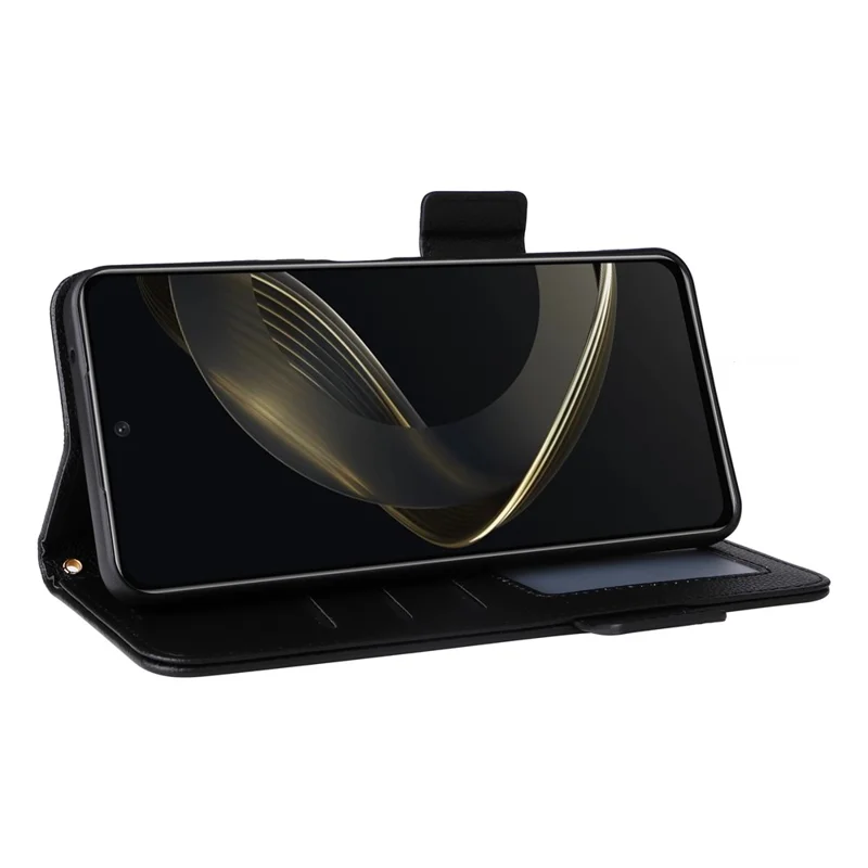 For Huawei nova 11 SE / nova 12 SE 4G Leather Wallet Case Magnetic Folio Phone Cover with Stand - Black