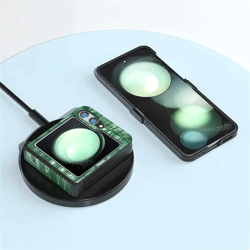 ABEEL For Samsung Galaxy Z Flip5 5G Hinge Protection Cover Crocodile Texture Phone Case - Green