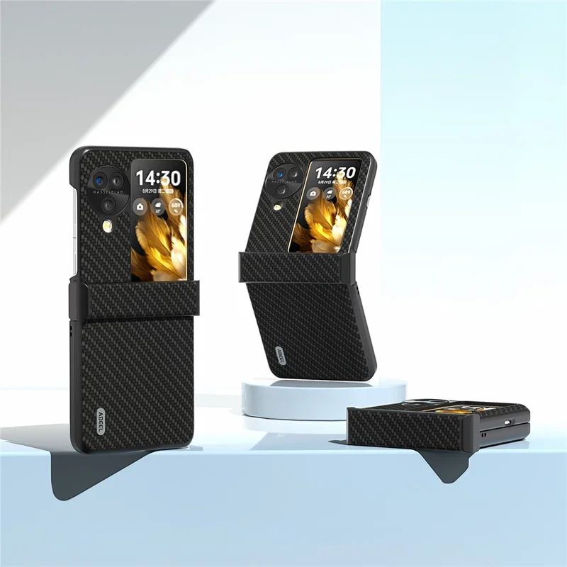ABEEL Etui Ochronne na Oppo Find N3 Flip 5G z Teksturą Węglową - Czarny