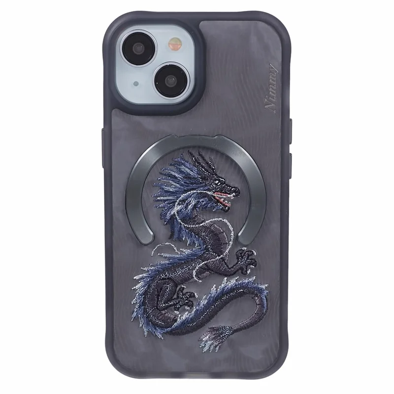 NIMMY For iPhone 15 Embroidery Case Compatible with MagSafe Shockproof Phone Cover - Dragon