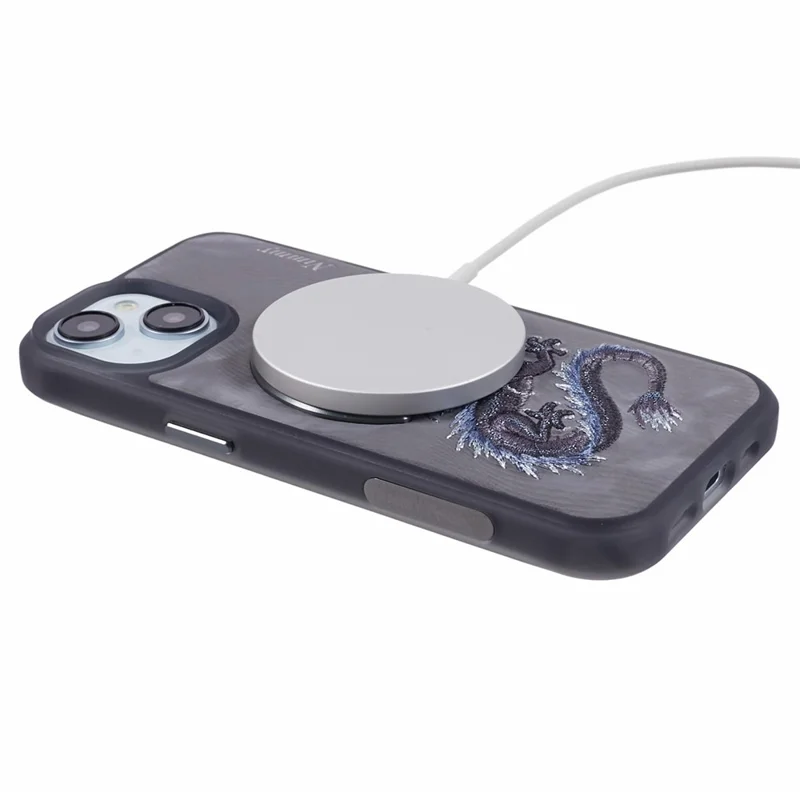 NIMMY For iPhone 15 Embroidery Case Compatible with MagSafe Shockproof Phone Cover - Dragon