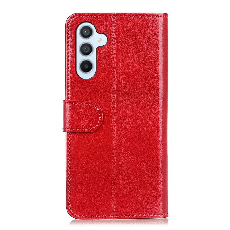 Para Samsung Galaxy A35 5G Funda Textura de Cuero de Caballo Salvaje Soporte Cubierta - Rojo