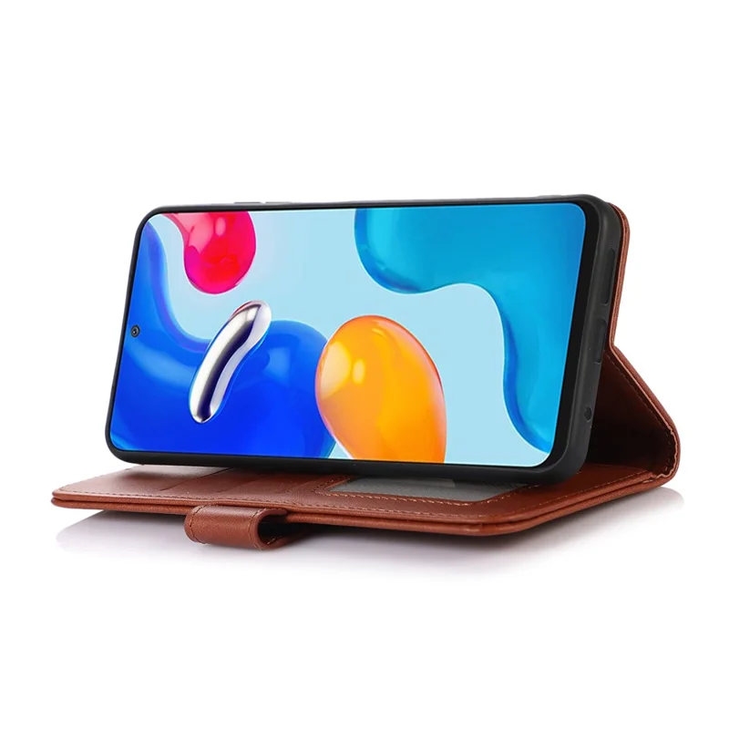 Für Samsung Galaxy A35 5G Handy Hülle Kuhledertextur Stoßfest Ständer Cover - Braun