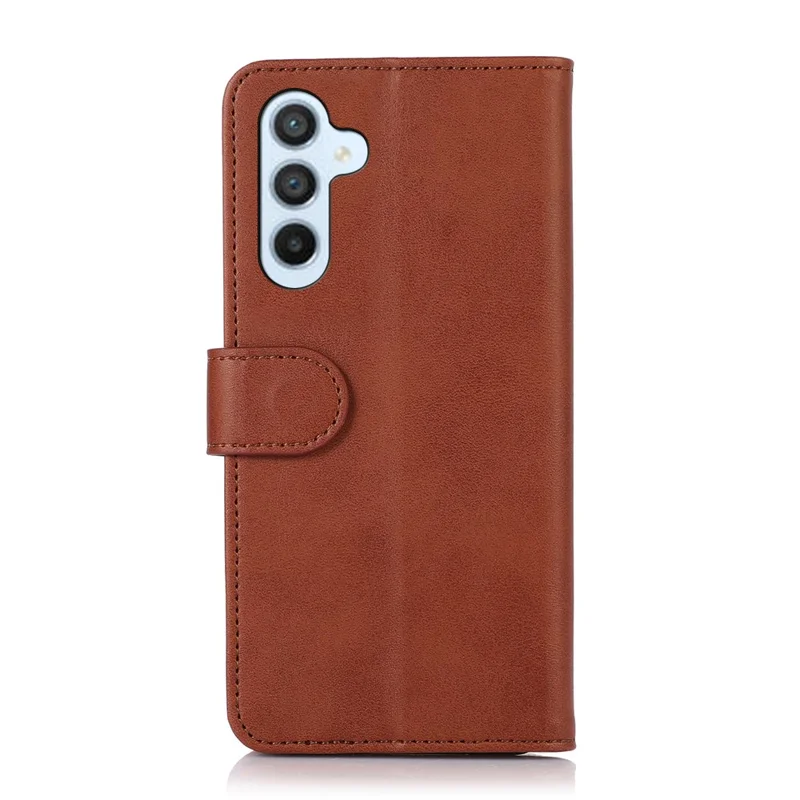 Für Samsung Galaxy A35 5G Handy Hülle Kuhledertextur Stoßfest Ständer Cover - Braun