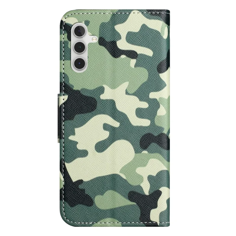 For Samsung Galaxy A35 5G Leather Case Pattern Design Magnetic Folio Phone Cover - Camouflage