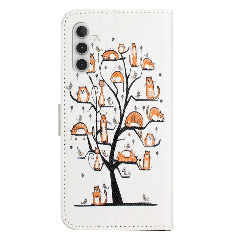 For Samsung Galaxy A35 5G Phone Case 3D Pattern PU Leather Wallet Flip Cover - Cat and Tree