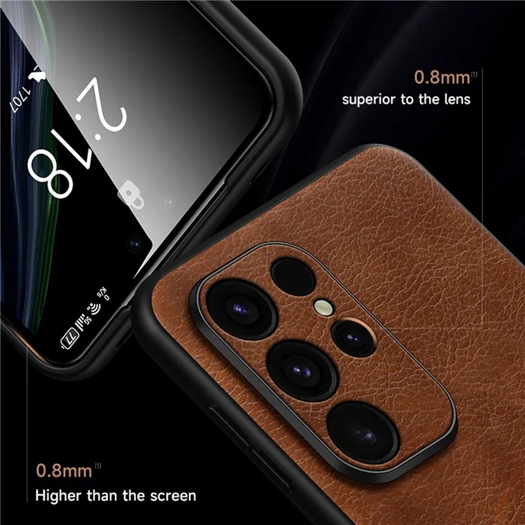 SULADA Magnetic Series for Samsung Galaxy S24 Ultra Case Leather Coating Protective Cover Compatible with MagSafe  - Brown