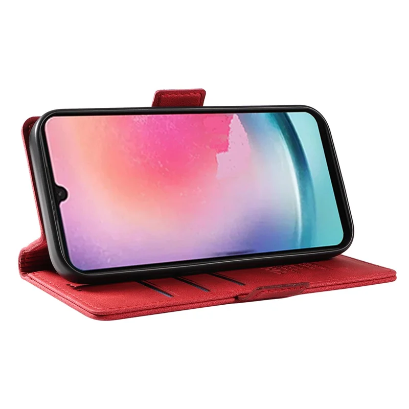 YIKATU YK-005 til Samsung Galaxy A25 5G (Global) (161,0 x 76,5 x 8,3 mm) Flip Case i læderpengepung - Rød