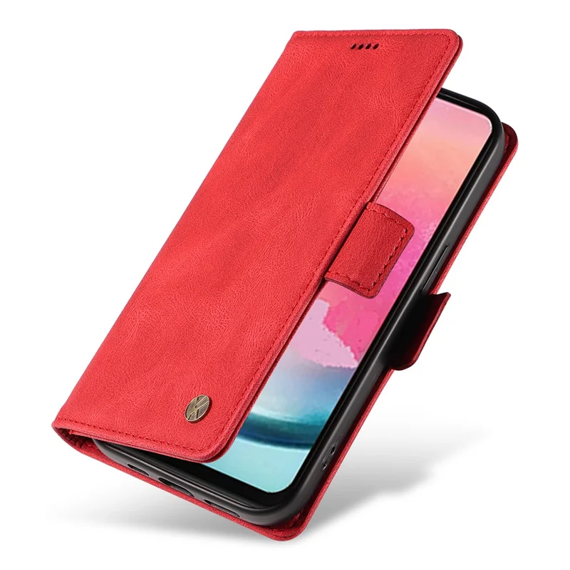 YIKATU YK-005 til Samsung Galaxy A25 5G (Global) (161,0 x 76,5 x 8,3 mm) Flip Case i læderpengepung - Rød