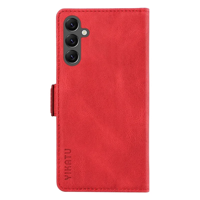YIKATU YK-005 til Samsung Galaxy A25 5G (Global) (161,0 x 76,5 x 8,3 mm) Flip Case i læderpengepung - Rød
