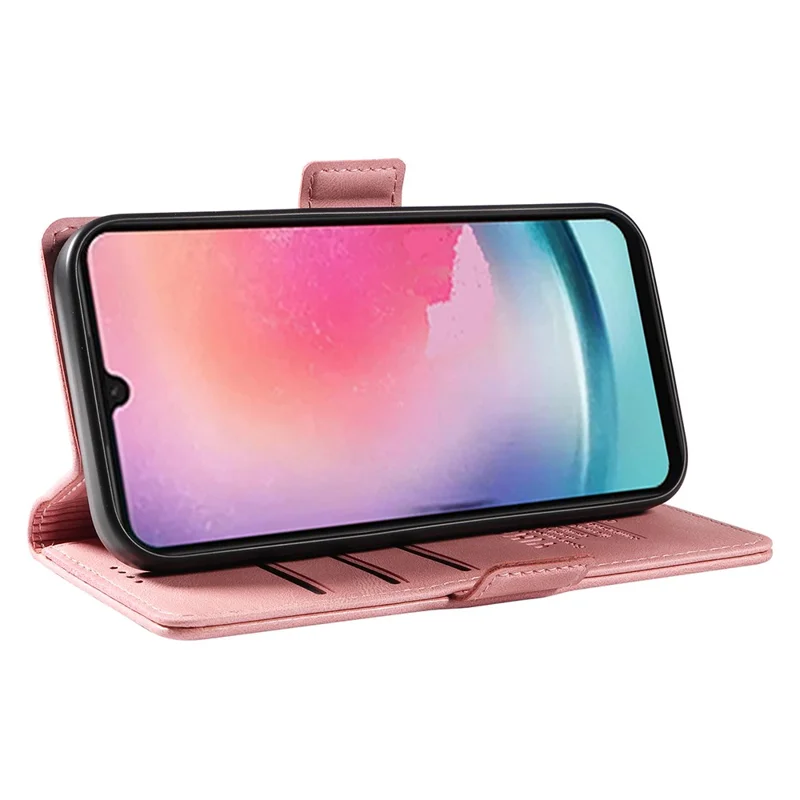 YIKATU YK-005 For Samsung Galaxy A25 5G (Global) (161.0 x 76.5 x 8.3mm) Case Folio Leather Wallet Phone Cover - Pink