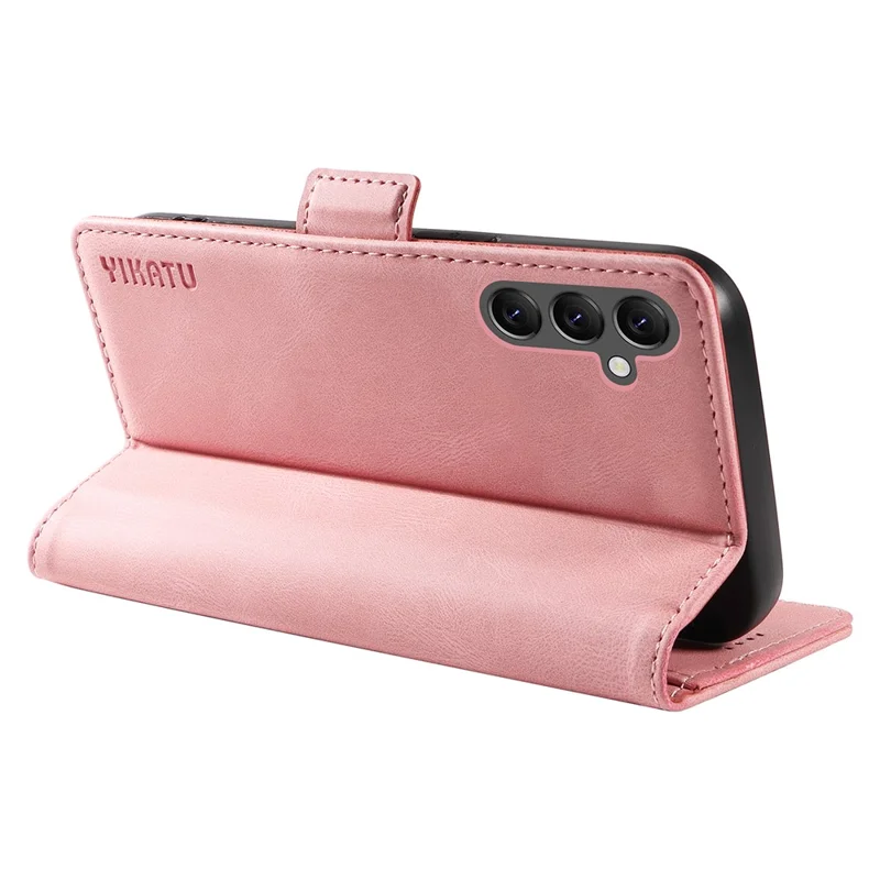 YIKATU YK-005 For Samsung Galaxy A25 5G (Global) (161.0 x 76.5 x 8.3mm) Case Folio Leather Wallet Phone Cover - Pink