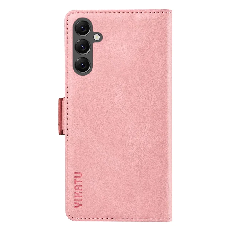 YIKATU YK-005 For Samsung Galaxy A25 5G (Global) (161.0 x 76.5 x 8.3mm) Case Folio Leather Wallet Phone Cover - Pink