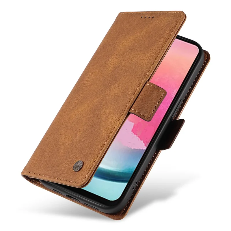 YIKATU YK-005 For Samsung Galaxy A25 5G (Global) (161.0 x 76.5 x 8.3mm) Case Folio Leather Wallet Phone Cover - Brown