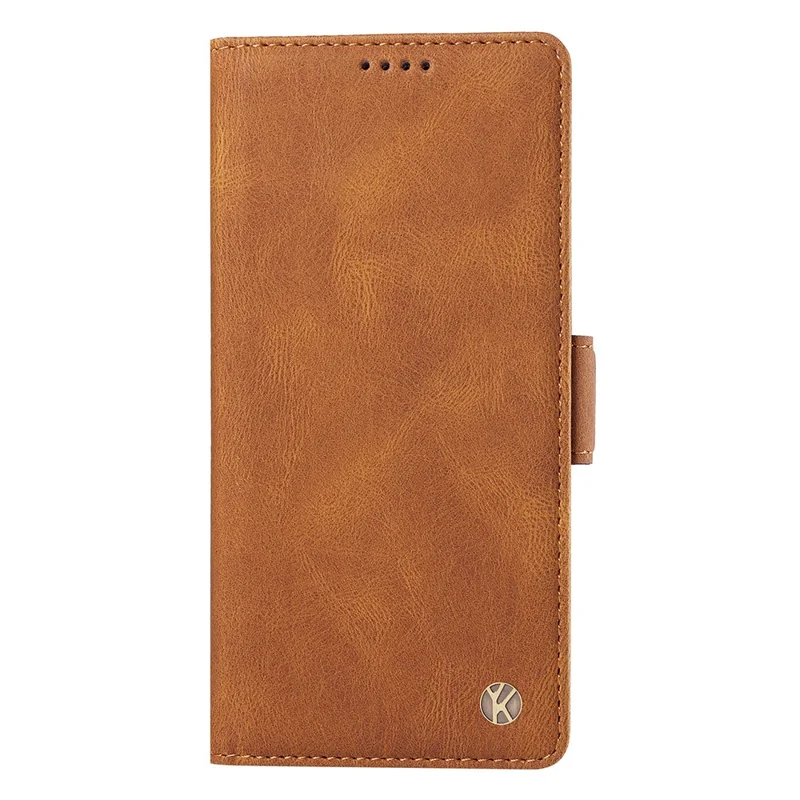YIKATU YK-005 For Samsung Galaxy A25 5G (Global) (161.0 x 76.5 x 8.3mm) Case Folio Leather Wallet Phone Cover - Brown