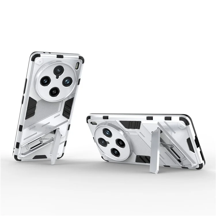 Para o vivo X100 Pro 5G Kickstand Phone Case Dual Layer Shock-Absorption Cover - Branco