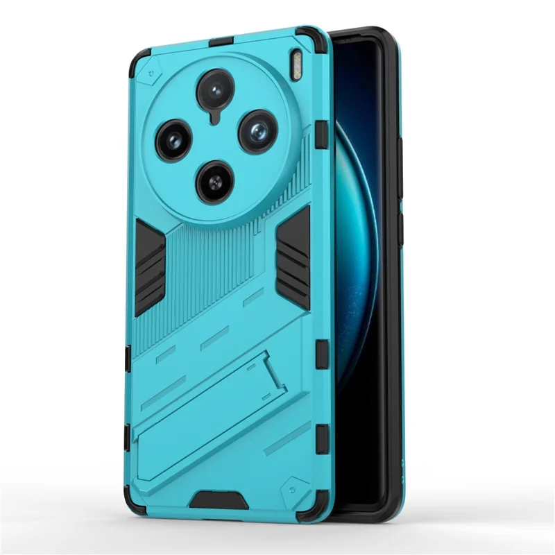 For vivo X100 Pro 5G Kickstand Phone Case Dual Layer Shock-Absorption Cover - Baby Blue