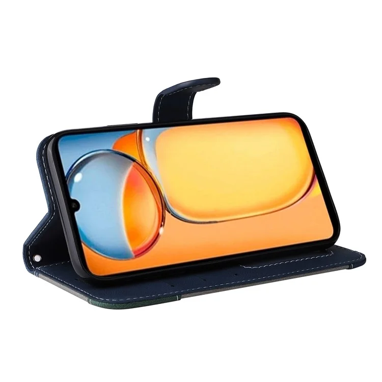 Para Xiaomi Redmi 13C 4G / 13C 5G / 13R 5G / Poco M6 5G / Poco C65 4G Funda del teléfono Estuche de cuero sintético de tres colores con tapa - Negro