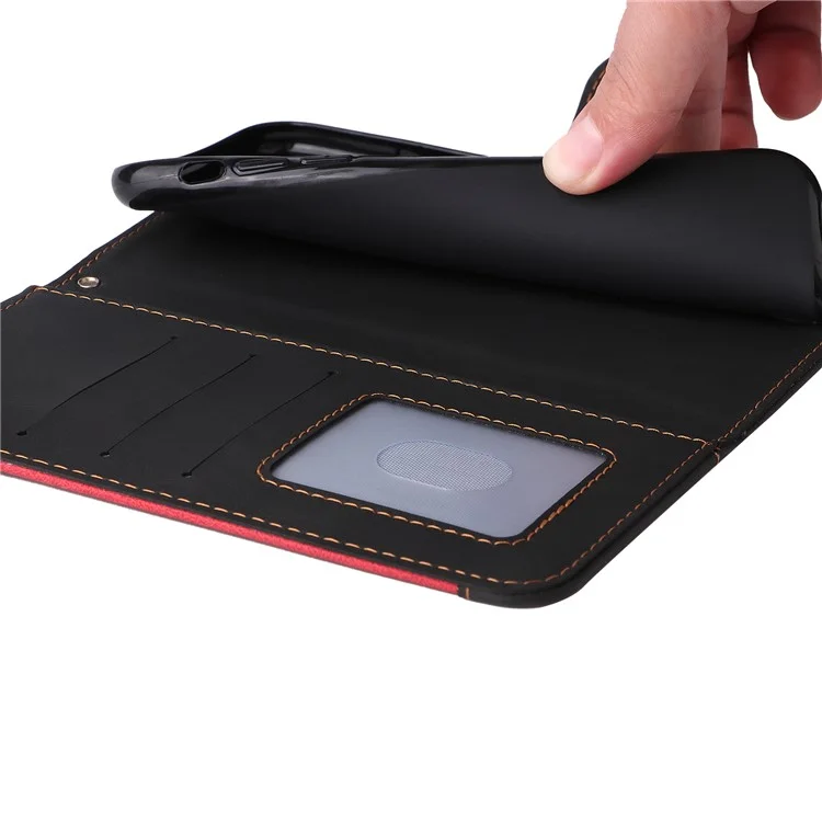 Para Xiaomi Redmi 13C 4G / 13C 5G / 13R 5G / Poco M6 5G / Poco C65 4G Funda del teléfono Estuche de cuero sintético de tres colores con tapa - Negro