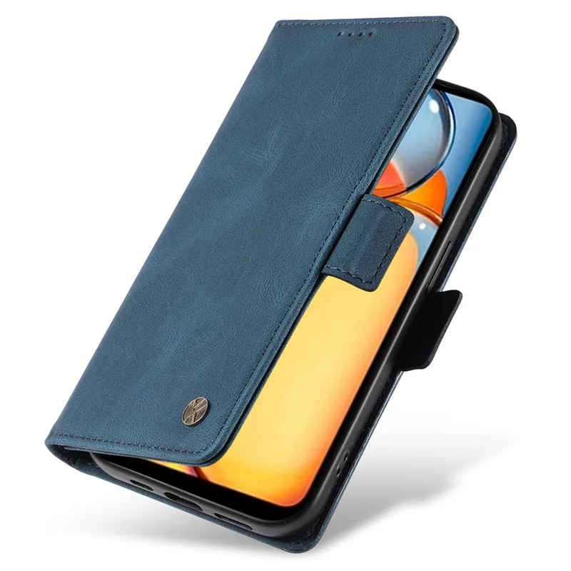 YIKATU YK-005 For Xiaomi Redmi 13C 4G / 13C 5G / 13R 5G / Poco M6 5G / Poco C65 4G Case PU Leather Full Protection Phone Cover - Blue