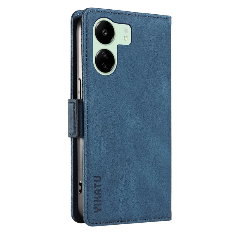YIKATU YK-005 For Xiaomi Redmi 13C 4G / 13C 5G / 13R 5G / Poco M6 5G / Poco C65 4G Case PU Leather Full Protection Phone Cover - Blue