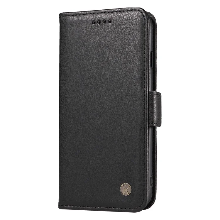 YIKATU YK-003 Pour Xiaomi Redmi 13C 4G / 13C 5G / 13R 5G / Poco M6 5G / Poco C65 4G Étui en cuir PU avec support - Noir