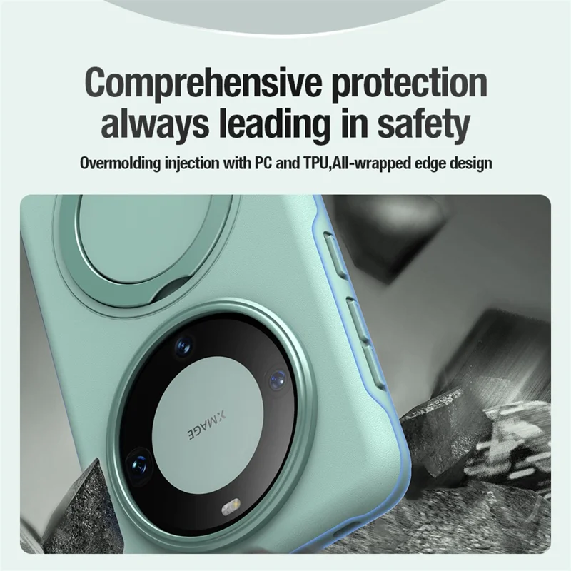 NILLKIN For Huawei Mate 60 Pro / Mate 60 Pro+ Phone Case Magnetic Kickstand Protective Cover - Green