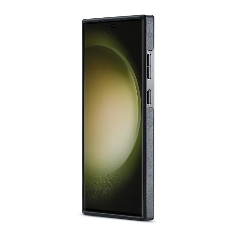 DG.MING для Samsung Galaxy S24 Ultra Чехол для телефона Противоударное покрытие боковых краев из искусственной кожи Задняя панель - Черный