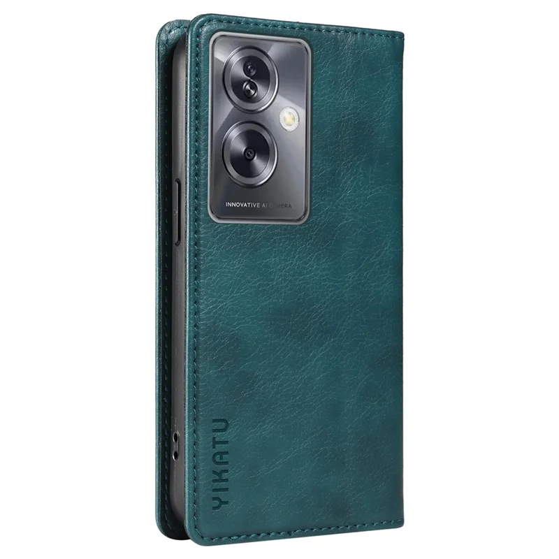 YIKATU YK-006 For Oppo A79 5G / A2 5G Leather Wallet Case Magnetic Flip Folio Phone Cover - Blue