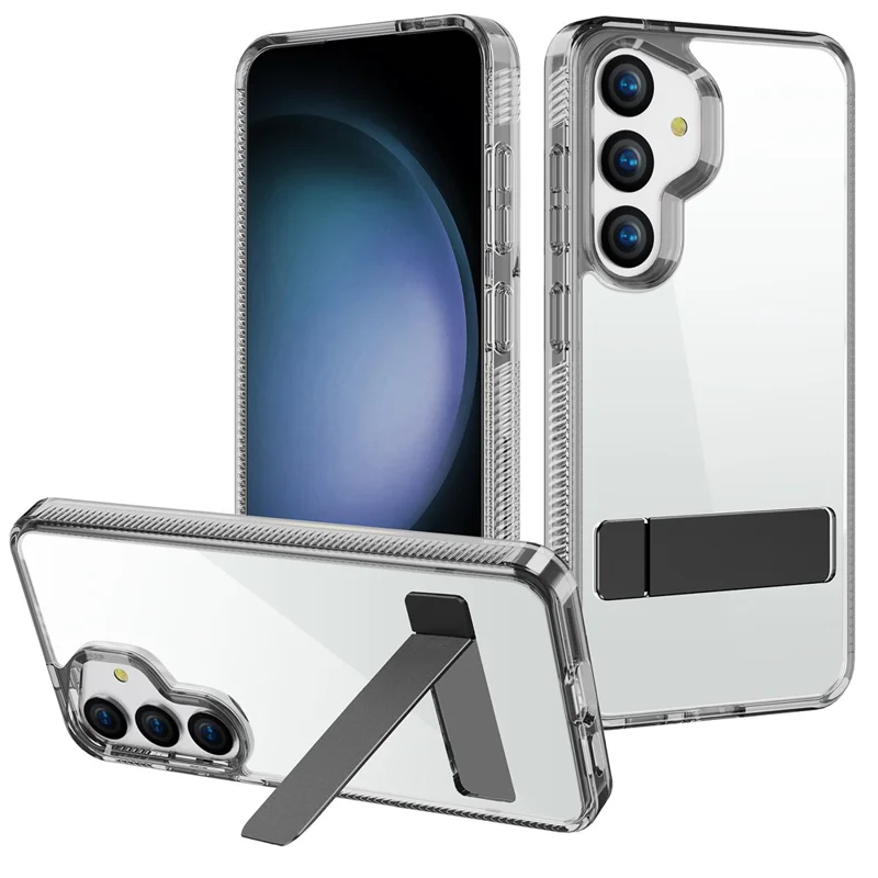 For Samsung Galaxy S24 Back Cover Kickstand G Style Series TPU+Acrylic Protective Case - Black