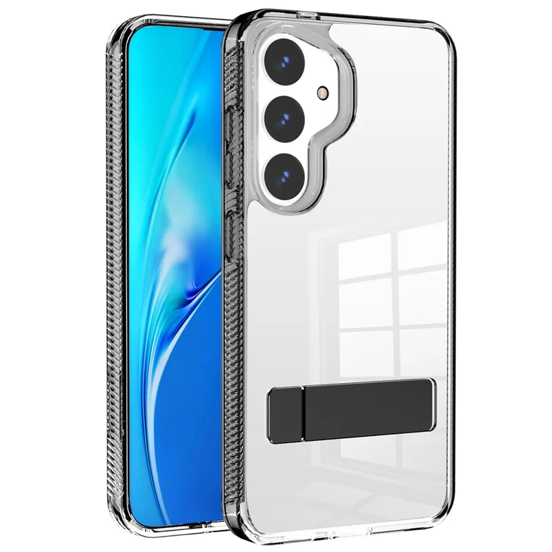 For Samsung Galaxy S24 Back Cover Kickstand G Style Series TPU+Acrylic Protective Case - Black