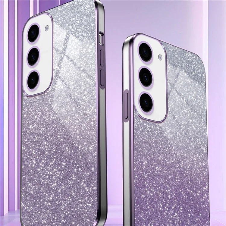 Pour Samsung Galaxy S24 Case 6D Electroplating Glitter Powder TPU Phone Cover - Rose