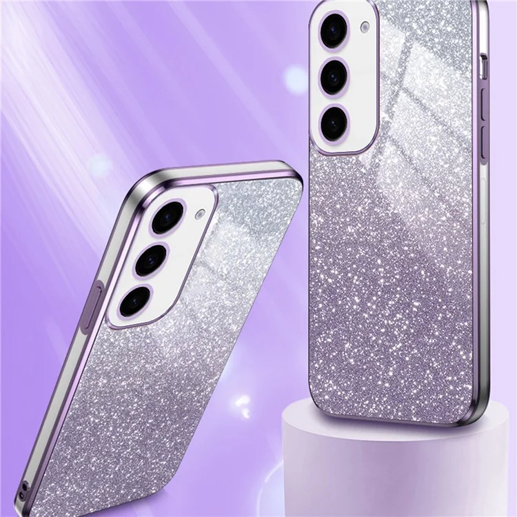 Pour Samsung Galaxy S24 Case 6D Electroplating Glitter Powder TPU Phone Cover - Rose