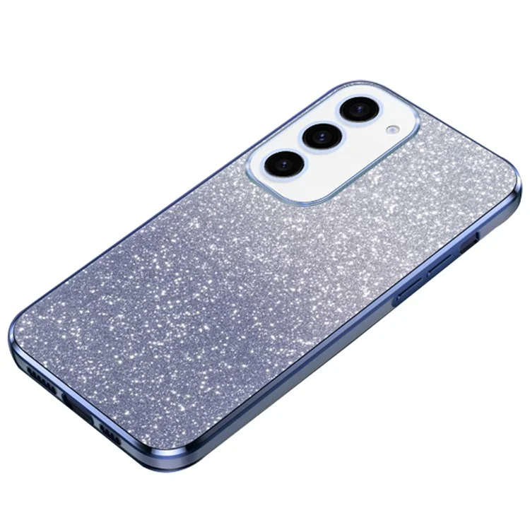 For Samsung Galaxy S24+ Cell Phone Case 6D Electroplating Glitter Powder TPU Cover - Blue
