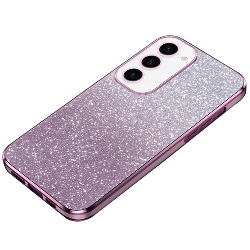 For Samsung Galaxy S24+ Cell Phone Case 6D Electroplating Glitter Powder TPU Cover - Pink