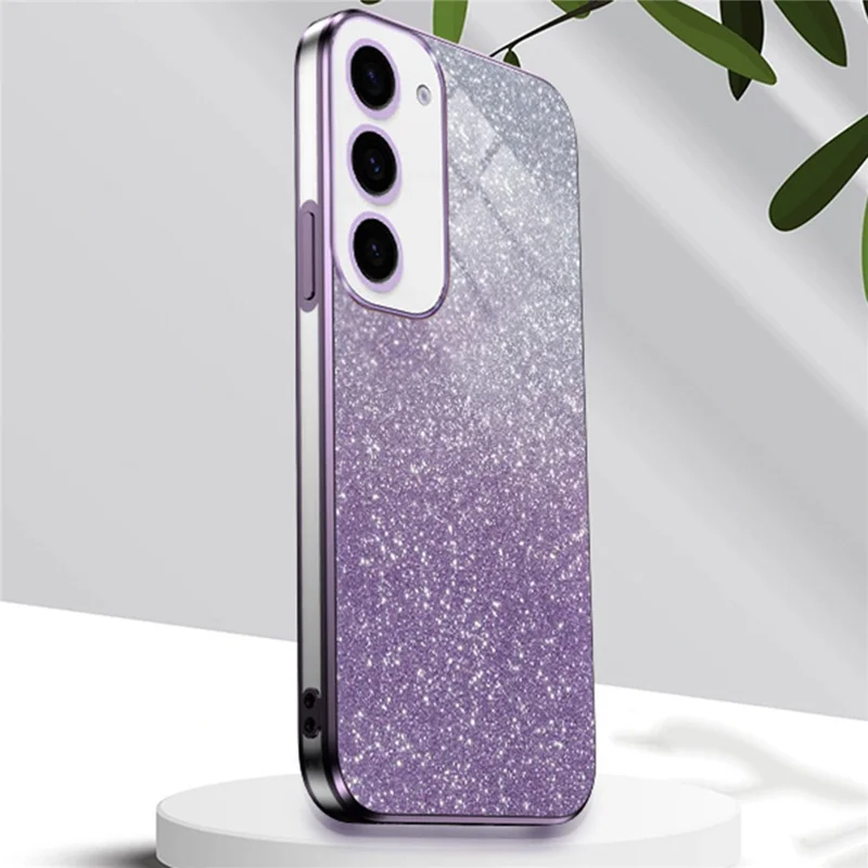 For Samsung Galaxy S24+ Cell Phone Case 6D Electroplating Glitter Powder TPU Cover - Pink