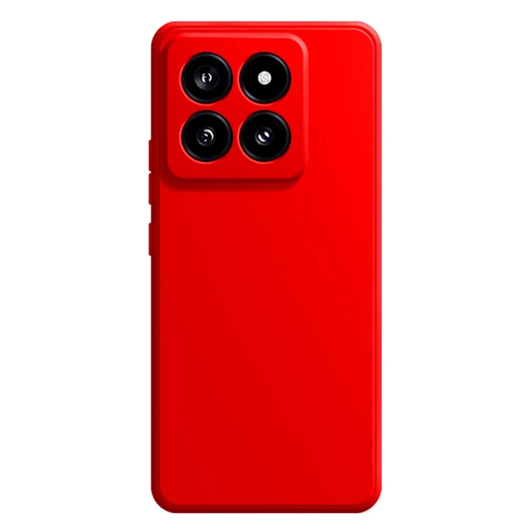 Für Xiaomi 14 Soft TPU Case Gerade Kante Stoßfest Telefon Cover - Rot