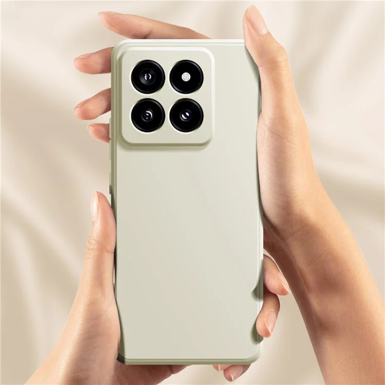 Für Xiaomi 14 Soft TPU Case Gerade Kante Stoßfest Telefon Cover - Rot