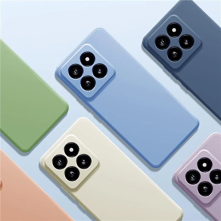 Für Xiaomi 14 Soft TPU Case Gerade Kante Stoßfest Telefon Cover - Rot