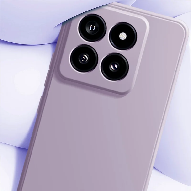 For Xiaomi 14 Soft TPU Case Straight Edge Anti-fall Shockproof Phone Cover - Lilac Purple