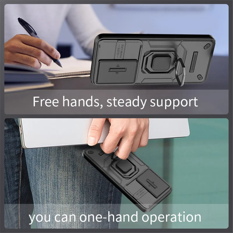 For Huawei nova 11 SE / nova 12 SE 4G Kickstand Phone Case with Slide Camera Cover - Purple