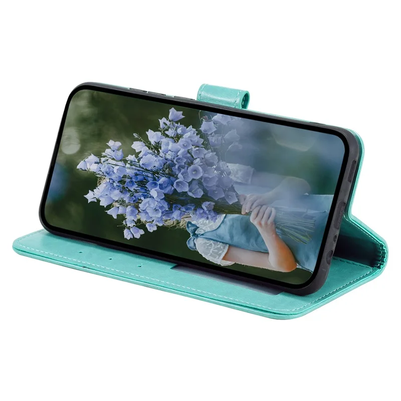 For Xiaomi Redmi 13C 4G / 13C 5G / 13R 5G / Poco M6 5G / Poco C65 4G Case Mandala Flower Imprint Cover with Strap - Green