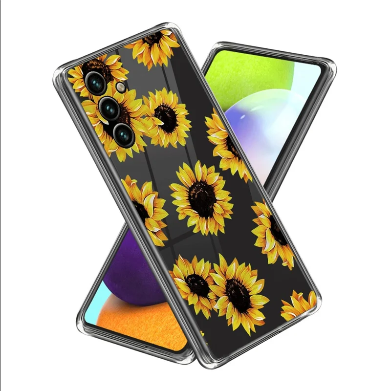 For Samsung Galaxy A35 5G TPU Case IMD Pattern Printing Scratch-resistant Phone Cover - Sunflowers