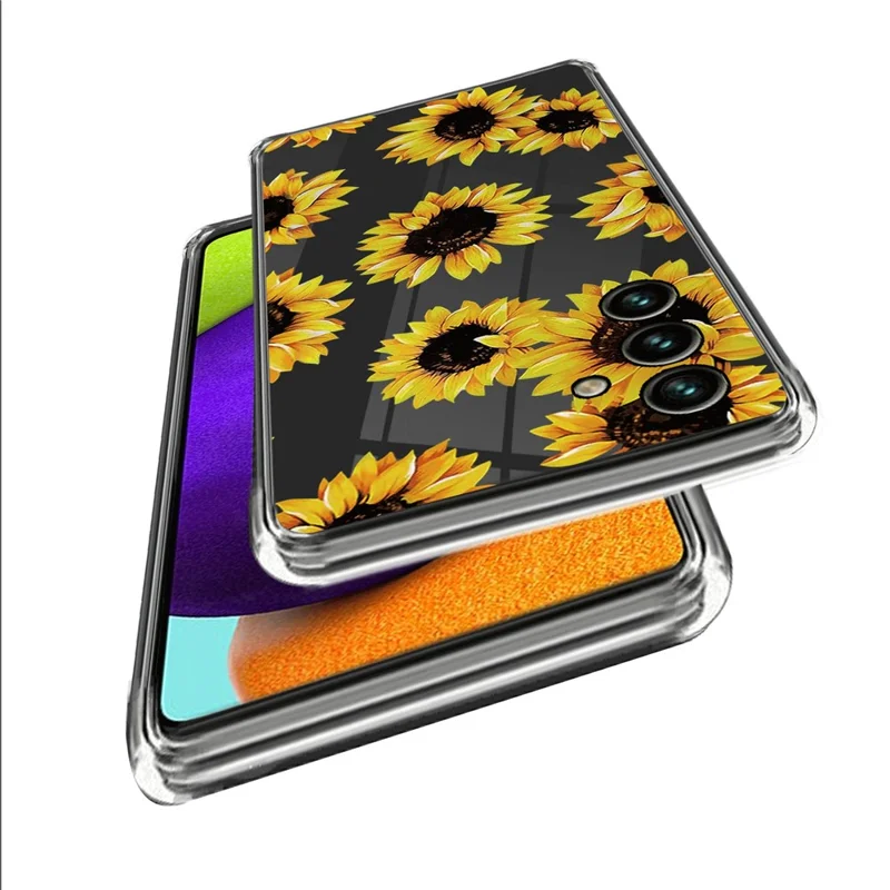 For Samsung Galaxy A35 5G TPU Case IMD Pattern Printing Scratch-resistant Phone Cover - Sunflowers