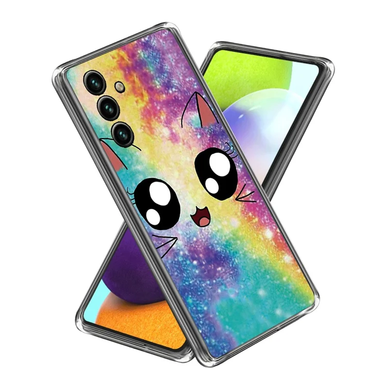 For Samsung Galaxy A35 5G TPU Case IMD Pattern Printing Scratch-resistant Phone Cover - Rainbow Cat