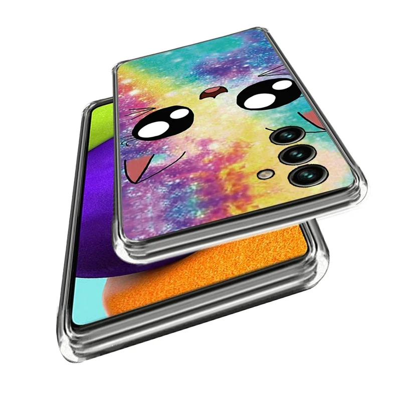 For Samsung Galaxy A35 5G TPU Case IMD Pattern Printing Scratch-resistant Phone Cover - Rainbow Cat