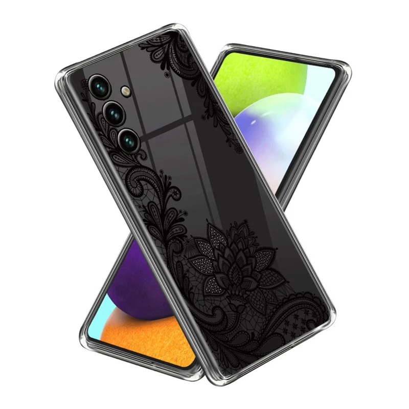 For Samsung Galaxy A15 4G Phone Case Slim Protective Soft TPU Pattern Cover - Lace Flower