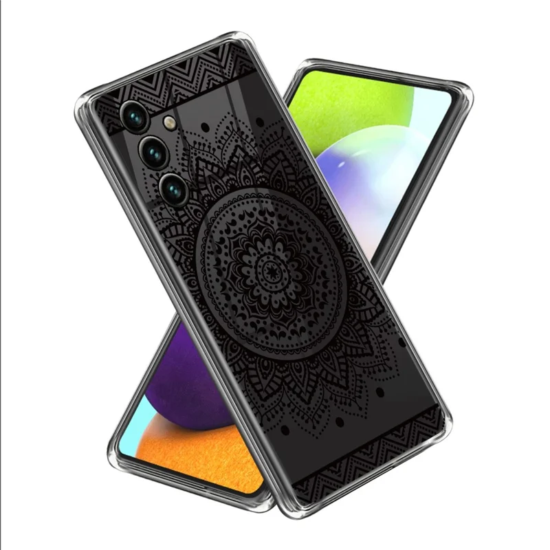 For Samsung Galaxy A35 5G TPU Case Pattern Printing Anti-Fall Shockproof Phone Cover - Mandala Flower