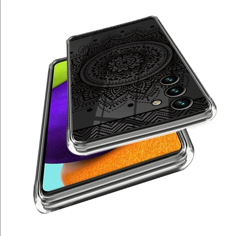 For Samsung Galaxy A35 5G TPU Case Pattern Printing Anti-Fall Shockproof Phone Cover - Mandala Flower